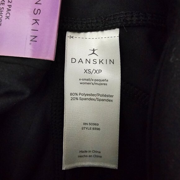 DANSKIN Womens New Active High Waist Pockets Black Stretch Workout Bike Shorts - Picture 5 of 9